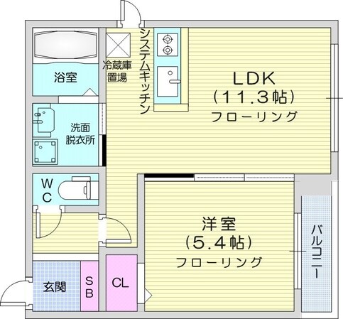 麻生駅 徒歩5分 4階の物件間取画像